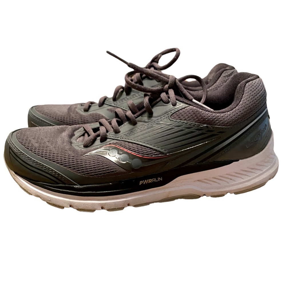 SAUCONY ECHELON PWRRUN SUPPORT FRAME RUNNING SHOES WOMENS SIZE 10 GRAY & WHITE
